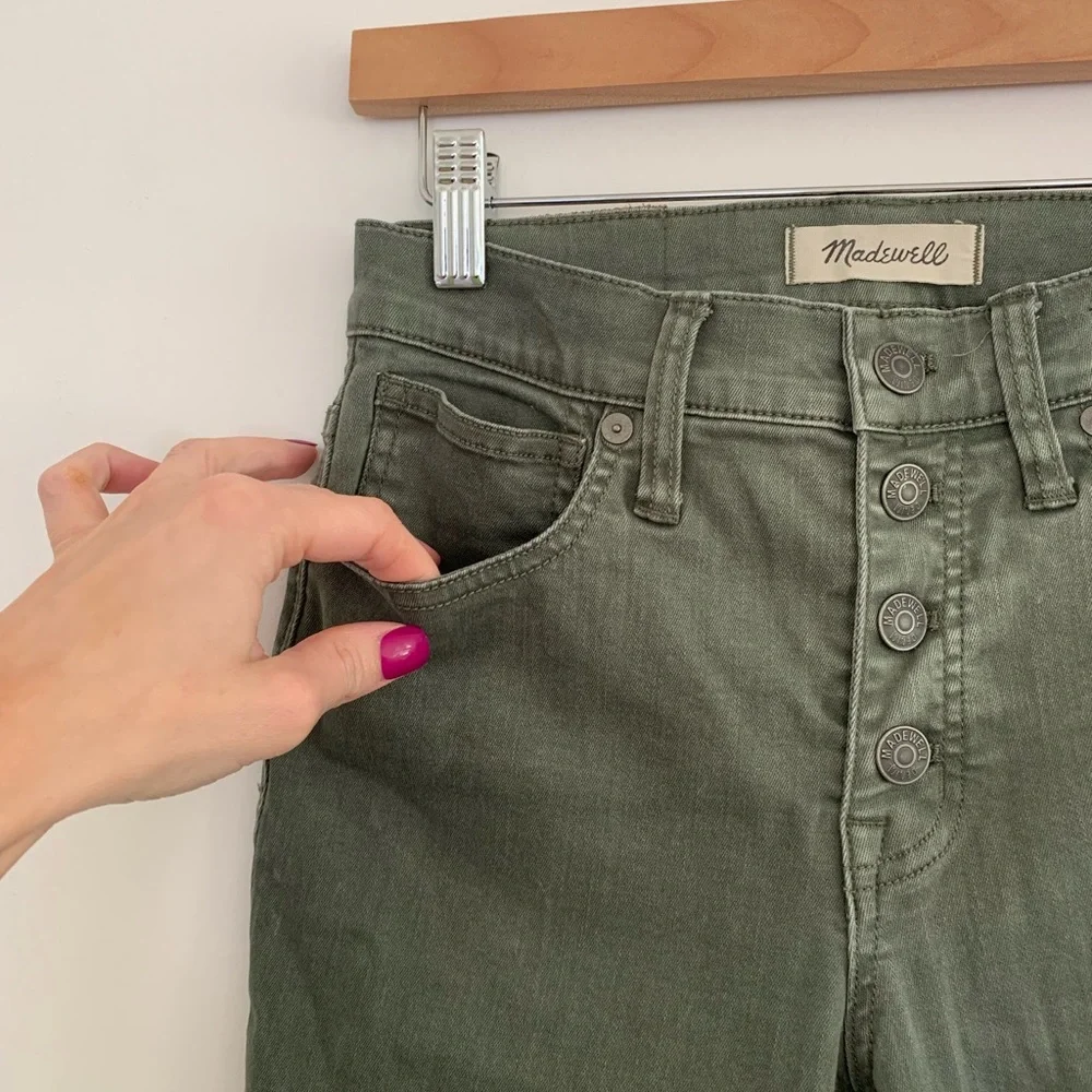 Madewell 9” High Rise Skinny Pants Olive - Picture 8 of 15